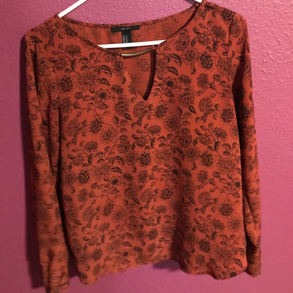 Floral orange long sleeve